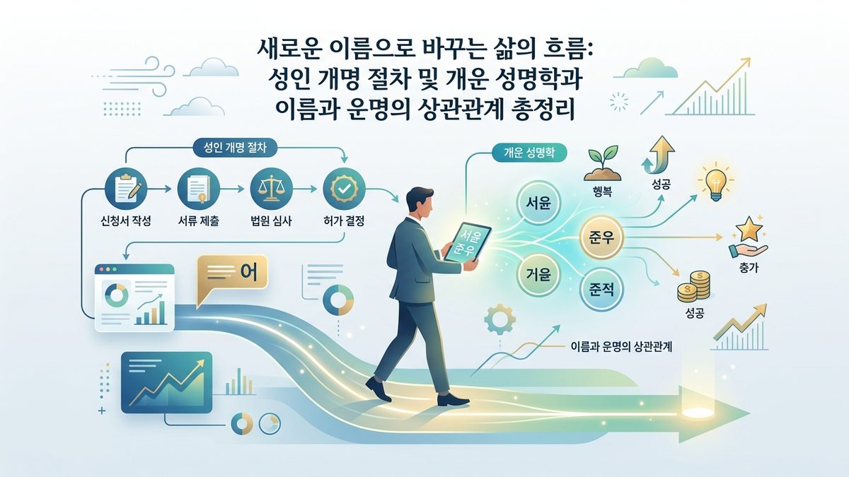 새로운 이름으로 바꾸는 삶의 흐름: 성인 개명 절차 및 개운 성명학과 이름과 운명의 상관관계 총정리