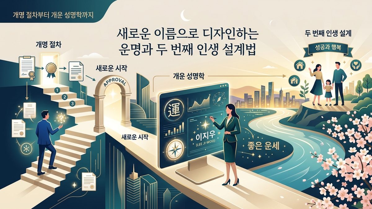 개명 절차부터 개운 성명학까지, 새로운 이름으로 디자인하는 운명과 두 번째 인생 설계법