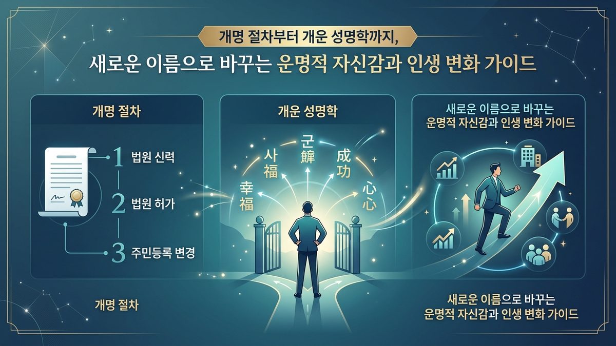 개명 절차부터 개운 성명학까지, 새로운 이름으로 바꾸는 운명적 자신감과 인생 변화 가이드