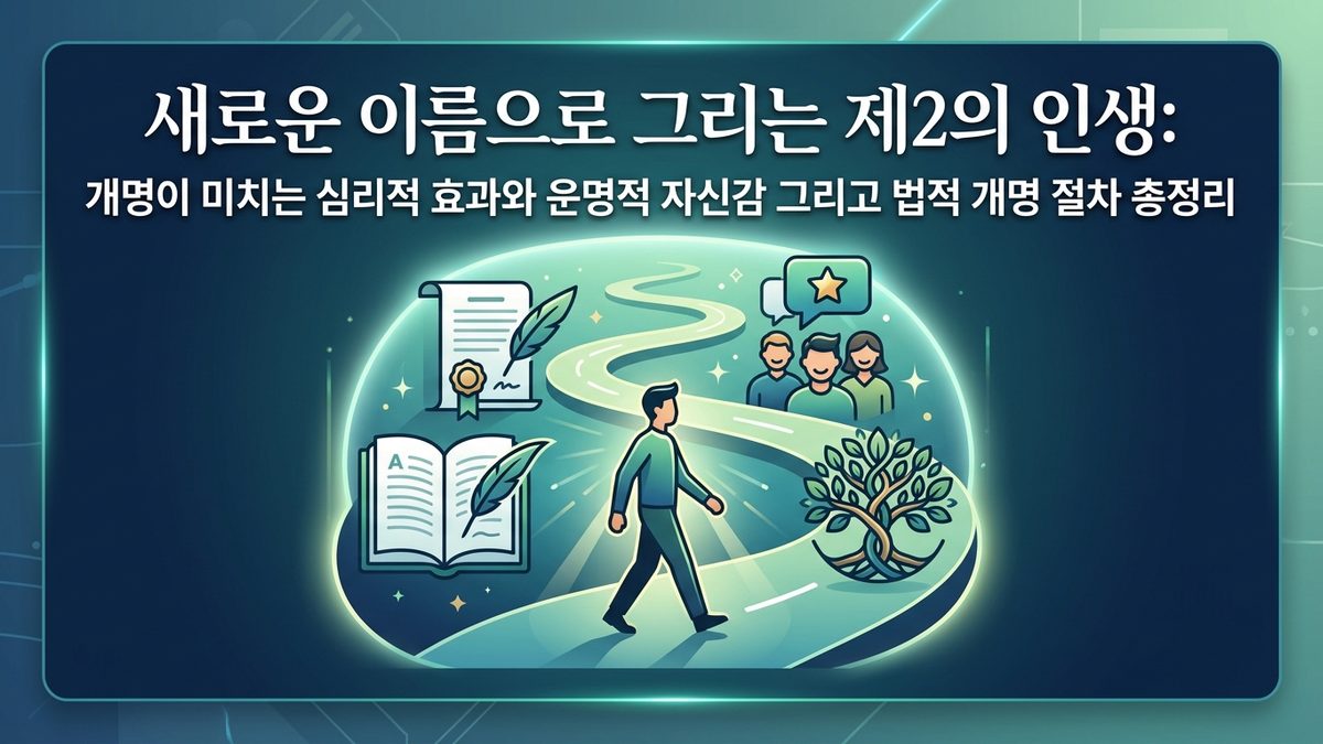 새로운 이름으로 그리는 제2의 인생: 개명이 미치는 심리적 효과와 운명적 자신감 그리고 법적 개명 절차 총정리