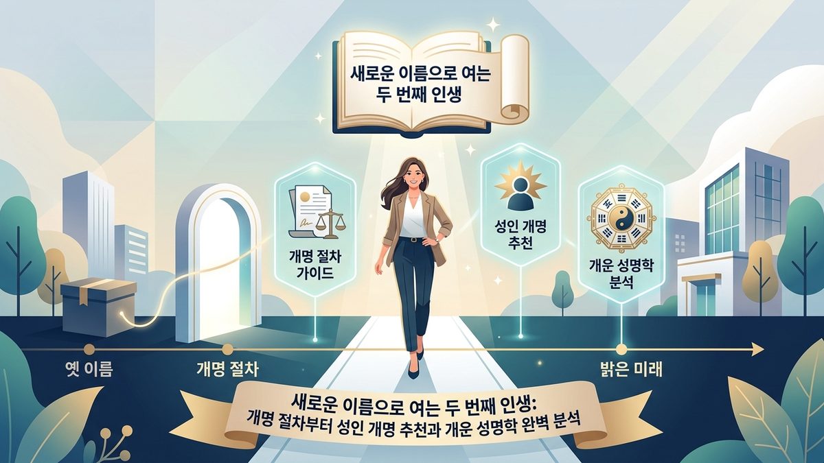새로운 이름으로 여는 두 번째 인생: 개명 절차부터 성인 개명 추천과 개운 성명학 완벽 분석