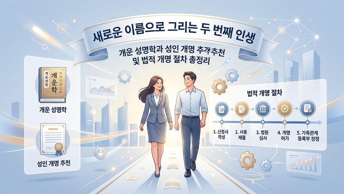 새로운 이름으로 그리는 두 번째 인생: 개운 성명학과 성인 개명 추천 및 법적 개명 절차 총정리