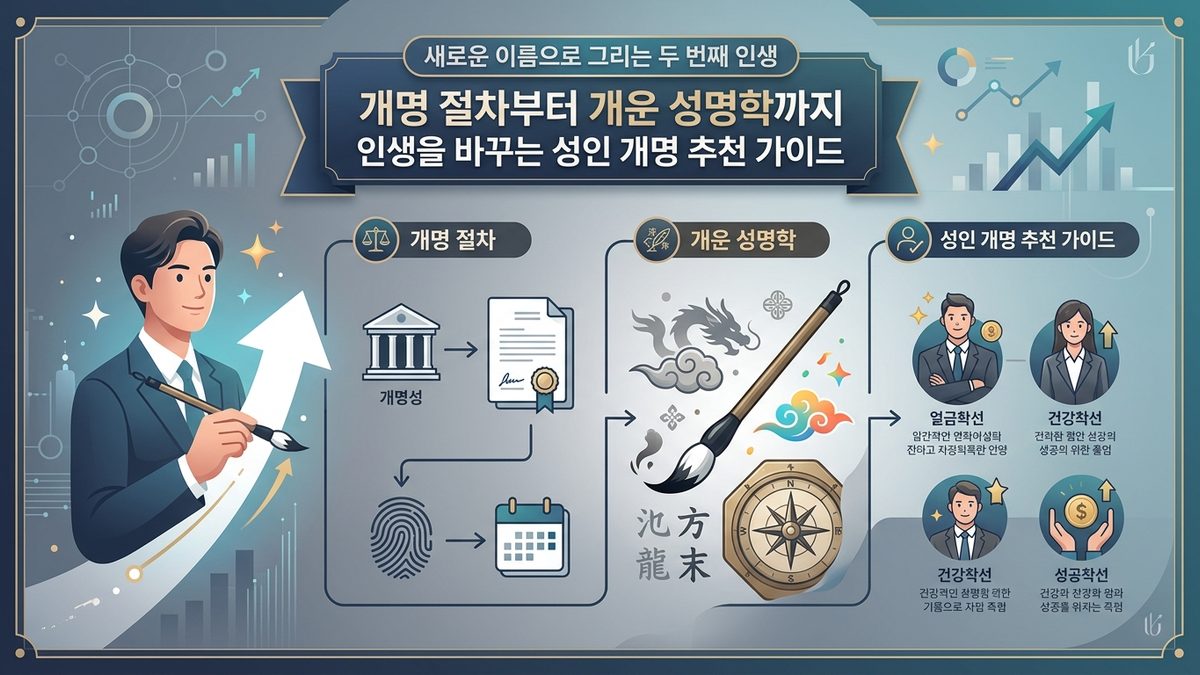 새로운 이름으로 그리는 두 번째 인생: 개명 절차부터 개운 성명학까지 인생을 바꾸는 성인 개명 추천 가이드
