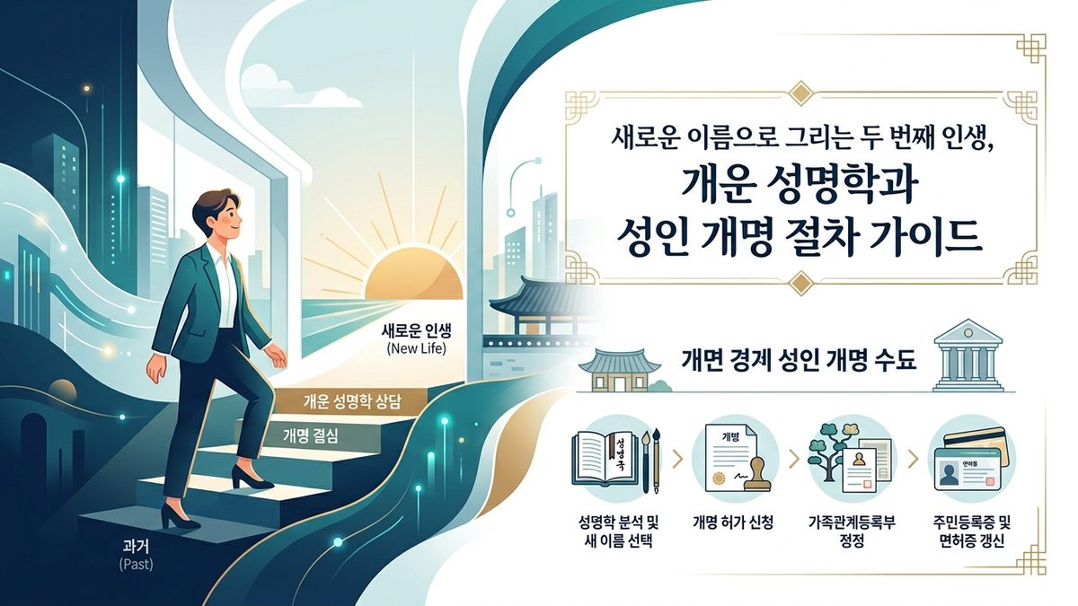 새로운 이름으로 그리는 두 번째 인생, 개운 성명학과 성인 개명 절차 가이드