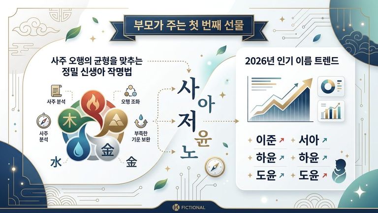 부모가 주는 첫 번째 선물: 사주 오행의 균형을 맞추는 정밀 신생아 작명법과 2026년 인기 이름 트렌드