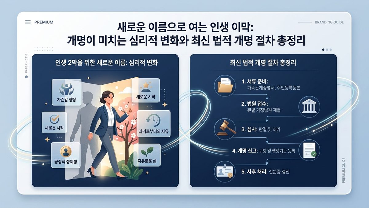 새로운 이름으로 여는 인생 이막: 개명이 미치는 심리적 변화와 최신 법적 개명 절차 총정리