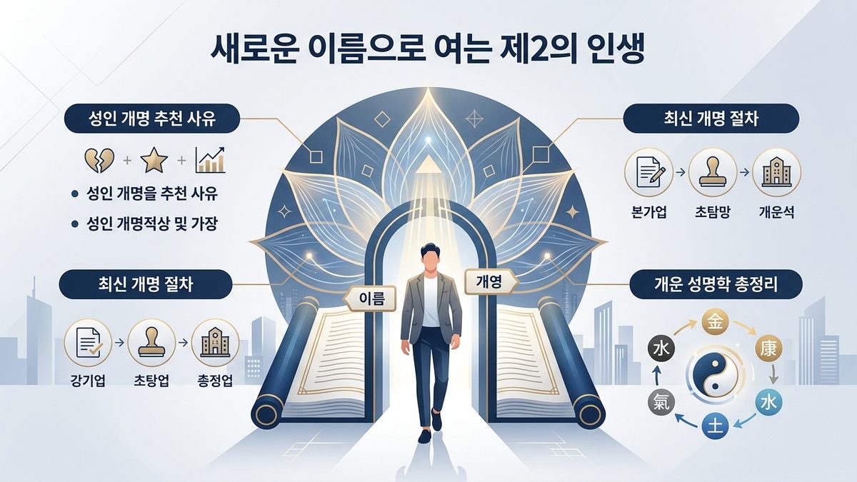 새로운 이름으로 여는 제2의 인생, 성인 개명 추천 사유와 최신 개명 절차 및 개운 성명학 총정리