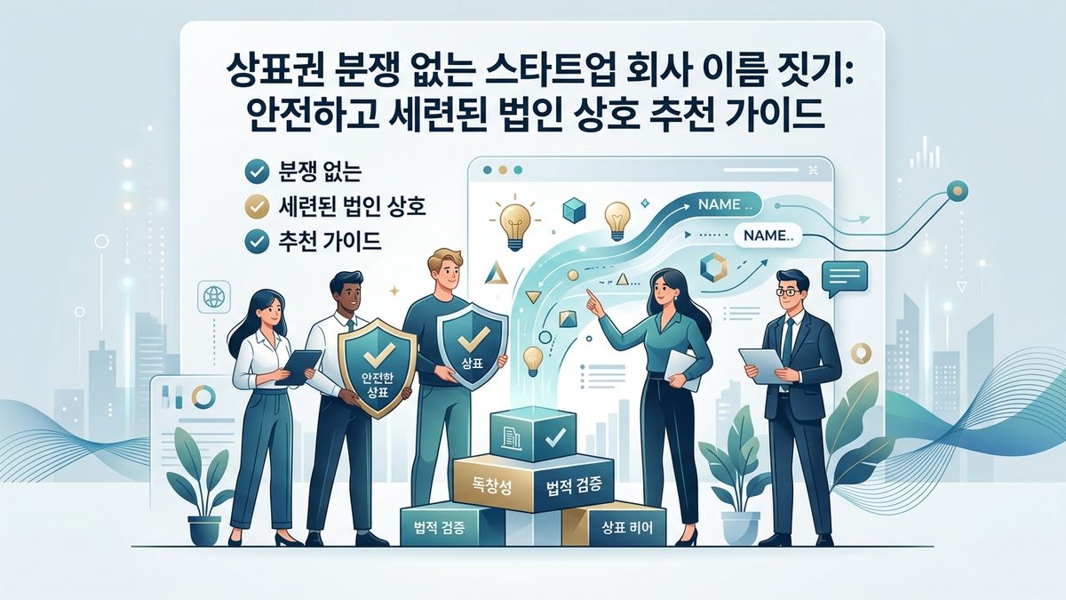상표권 분쟁 없는 스타트업 회사 이름 짓기: 안전하고 세련된 법인 상호 추천 가이드
