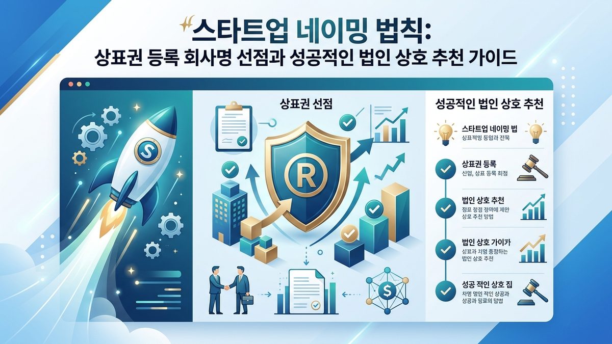 스타트업 네이밍 법칙: 상표권 등록 회사명 선점과 성공적인 법인 상호 추천 가이드
