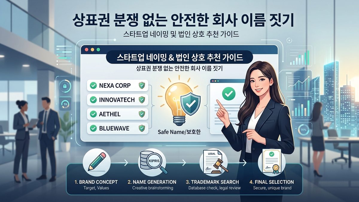 상표권 분쟁 없는 안전한 회사 이름 짓기: 스타트업 네이밍 및 법인 상호 추천 가이드
